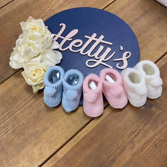 Pom Knitted Booties
