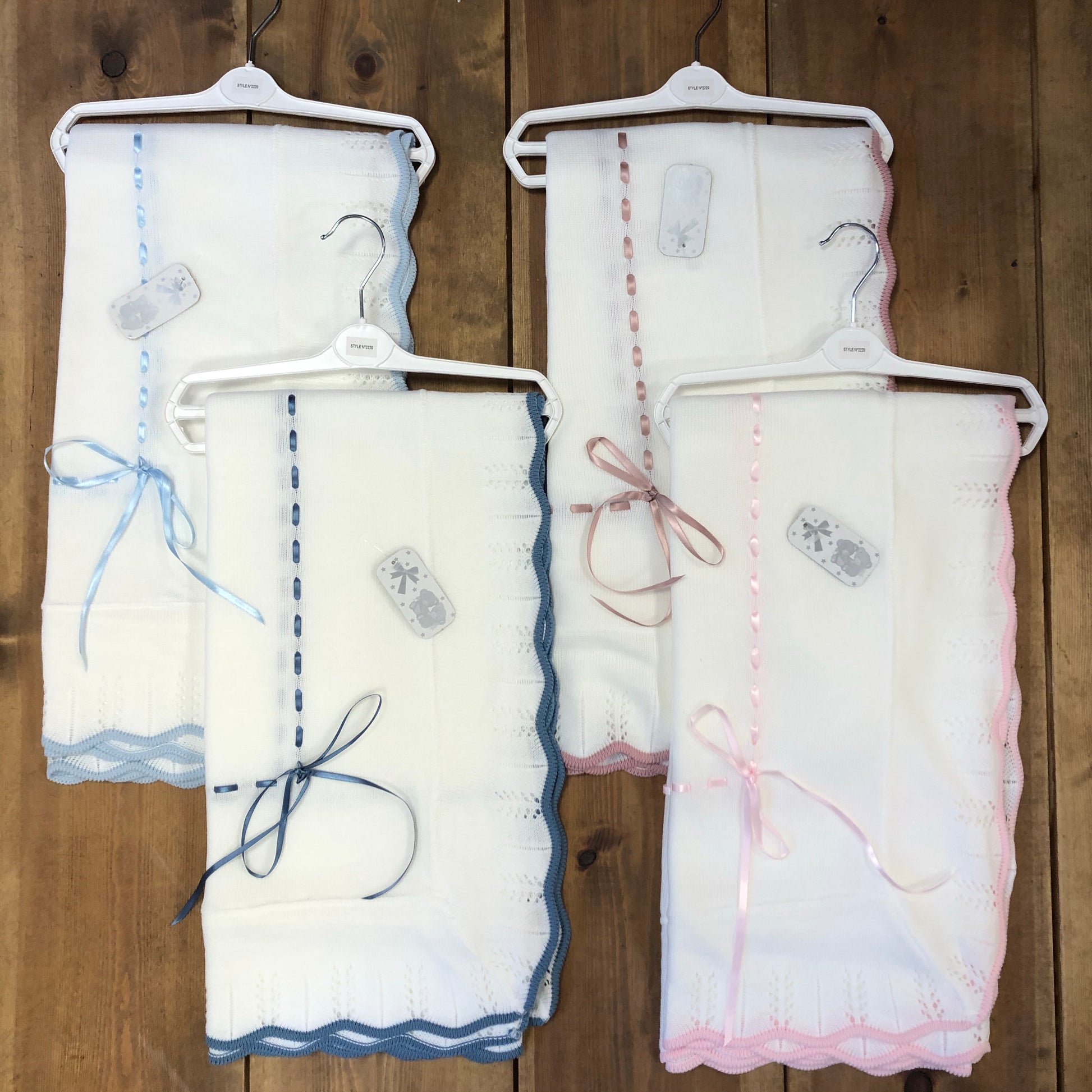“Cloudy” Knitted Bow Shawls with Bow - Hetty's Baby Boutique