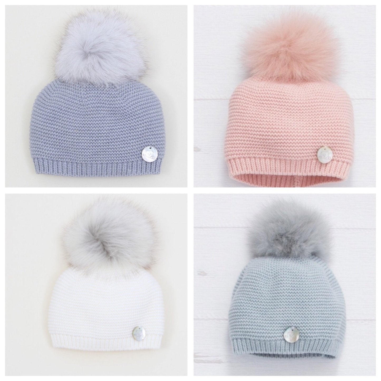 IN STOCK Luxury Pangasa Spanish Short Sided Faux Fur Pom Hats