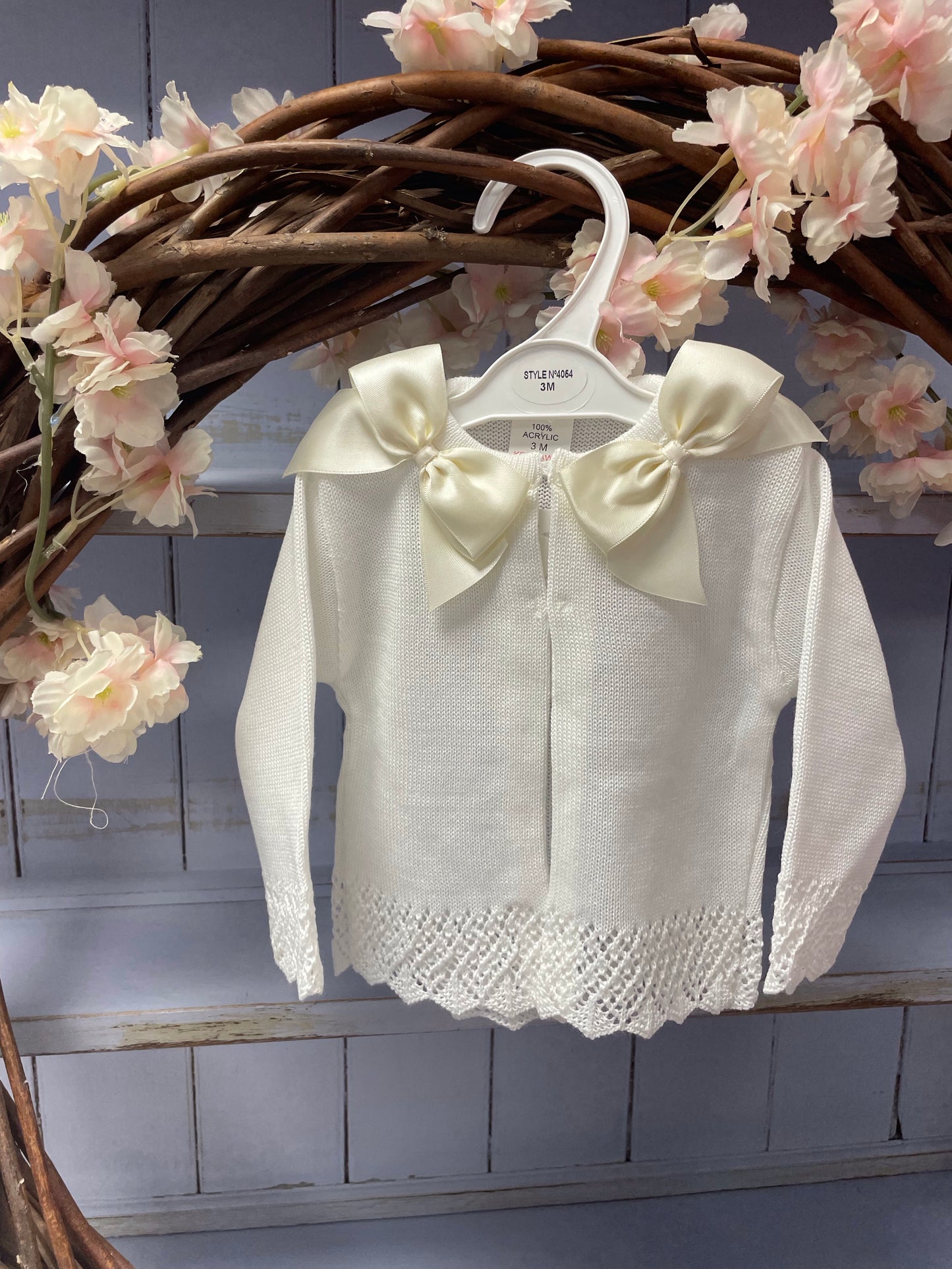 Various Colours - 'Grace' Double Bow Knitted Cardigan