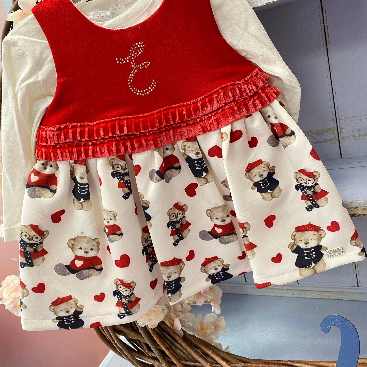 Ebita Red Teddies Dress & Top Set