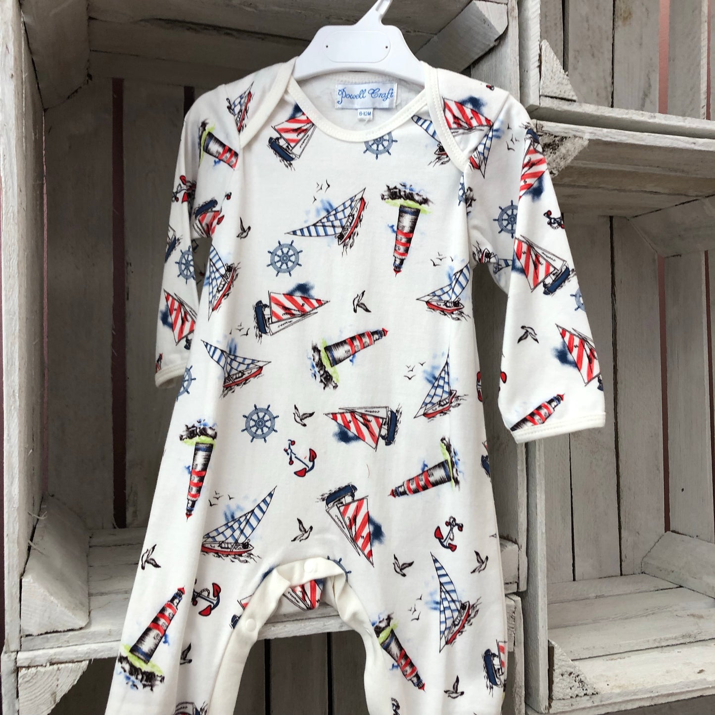 “Zack” 6/12M Boys Nautical All-in-One - Hetty's Baby Boutique