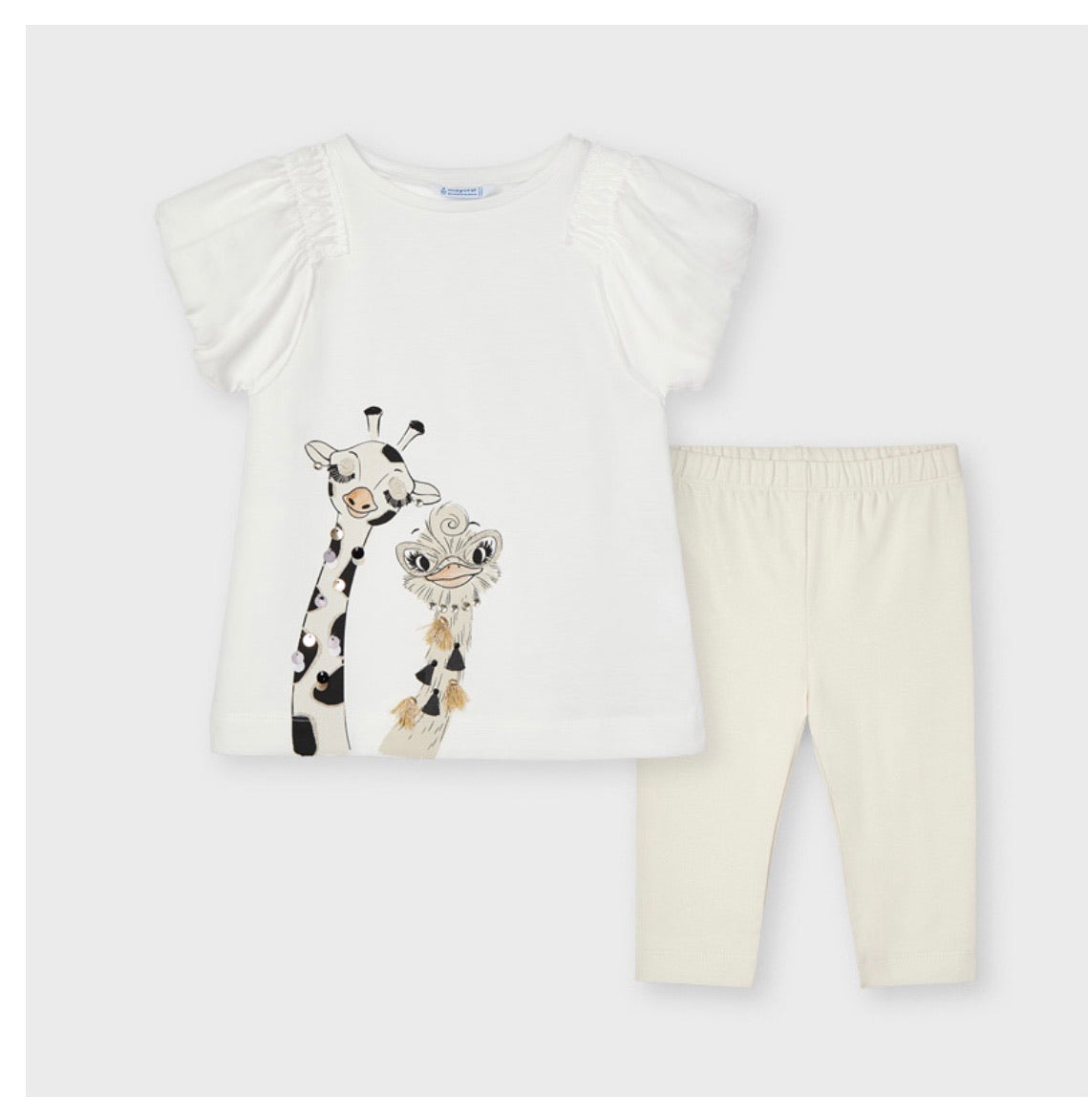 Mayoral Giraffe Beige Legging Set