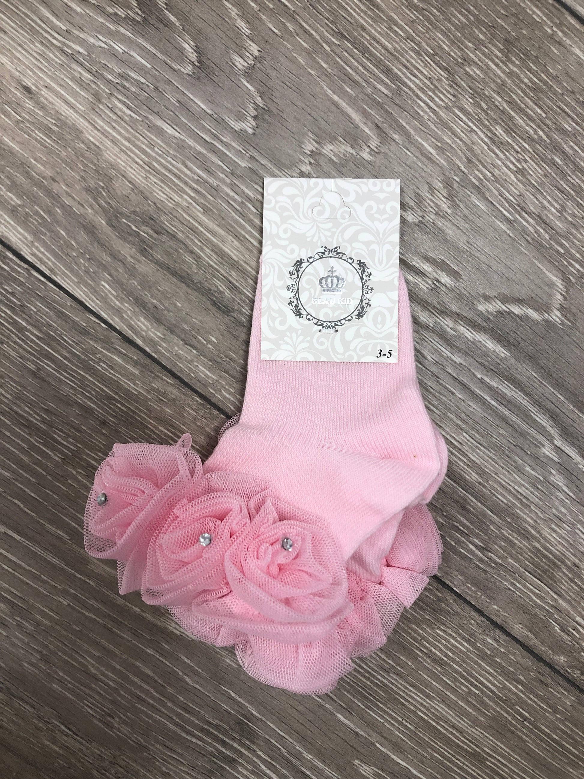 Pink Ankle Tutu Socks with Diamontes - Hetty's Baby Boutique