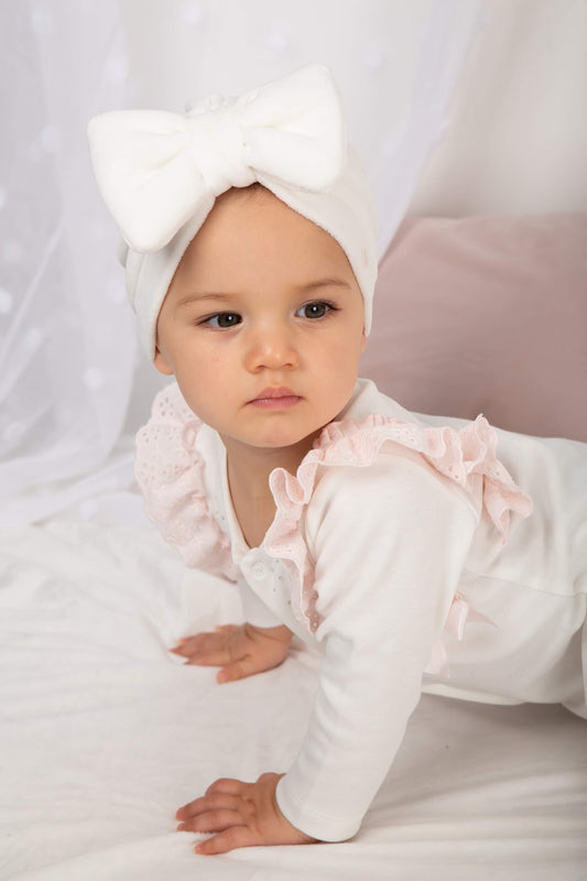 Caramelo Luxury Velour Bow Turbans - Hetty's Baby Boutique
