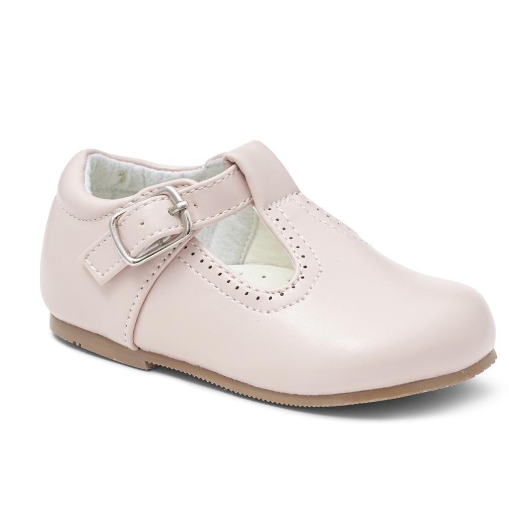 “Amelia” Pink Hard Sole T Bar Shoes