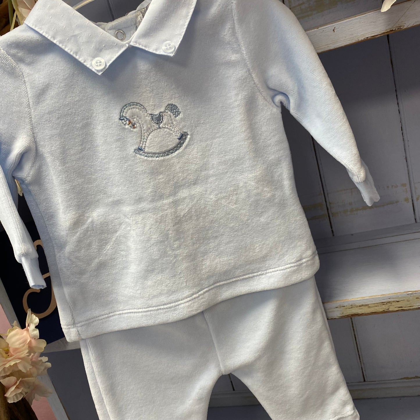 Blues Baby Rocking Horse Velour 2Pc Set