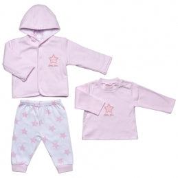 Star jacket, top & trouser set - pink
