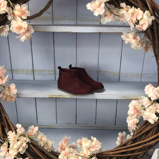 Burgundy Sparkly Chelsea Boot