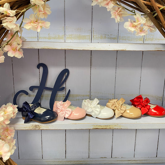 Caramelo Mary Jane Bow Leather Shoes - Hetty's Baby Boutique