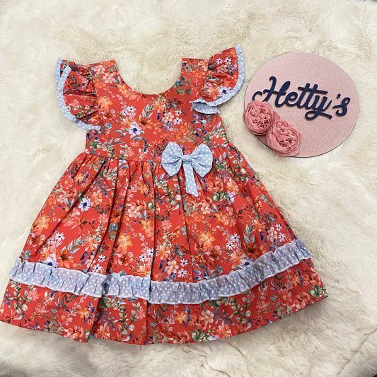 6Y ONLY Flower Dress With Bow