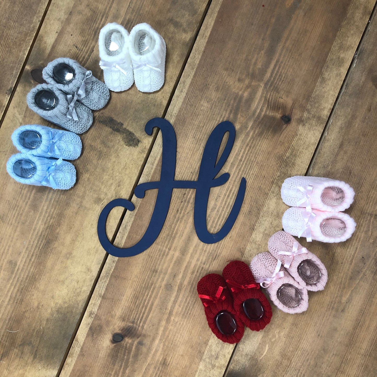 Knitted Booties with Bows - Various Colours - Hetty's Baby Boutique