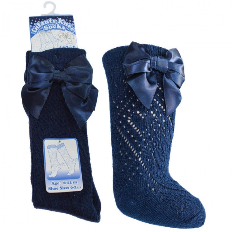 Red or Navy Bow Socks - Hetty's Baby Boutique