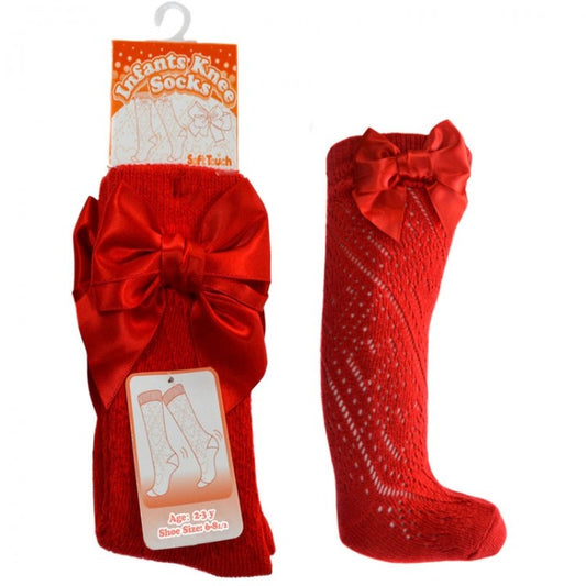 Red or Navy Bow Socks - Hetty's Baby Boutique